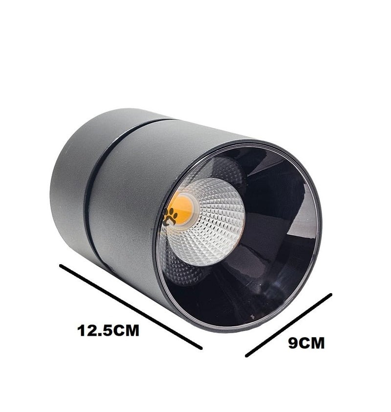 Mufasa 18 Watts Reflector Adjustable LED Concealed Ceiling Light Cylindrical Shape Indoor Flush Mount Spot Light Down Light Aluminum Body (9Cm Height) (Warm White) (Black Chrome) - Image 3