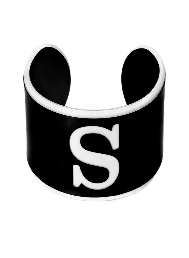 ليلي آند وايت سوار ليلي آند وايت من الراتنج بتصميم حرفي للنساء، أساور مفتوحة عصرية، أساور أكريليك أنيقة، هدية مجوهرات صغيرة - Image 1