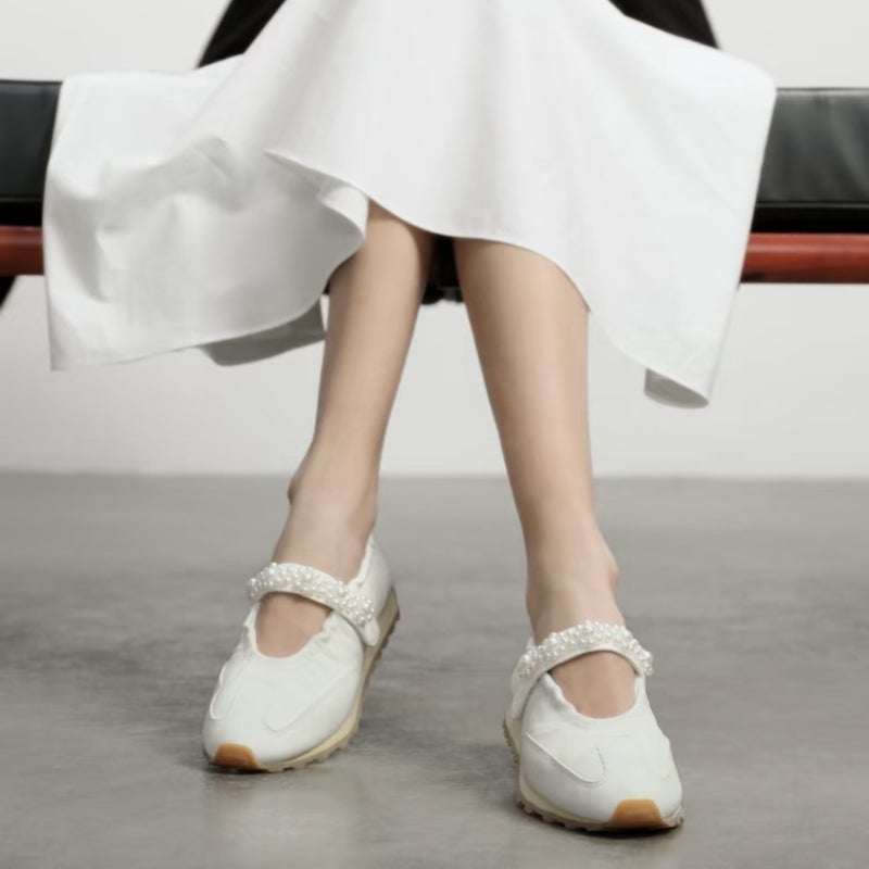 Women's Low Top Sneakers Thick Sole Ballet Velcro Mary Jane - Image 3