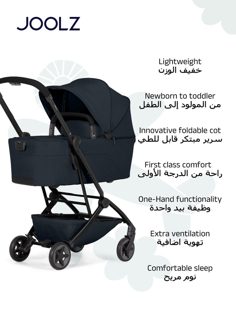 JOOLZ سرير أطفال مدمج وخفيف الوزن | قابل للطي والوقوف ذاتيًا | مناسب للمواليد الجدد | أزرق بحري | مرتبة قابلة للتنفس | حماية من الشمس UPF 50+ | مدمج للغاية | 90x42x15 سم | 3.9 كجم - Image 3