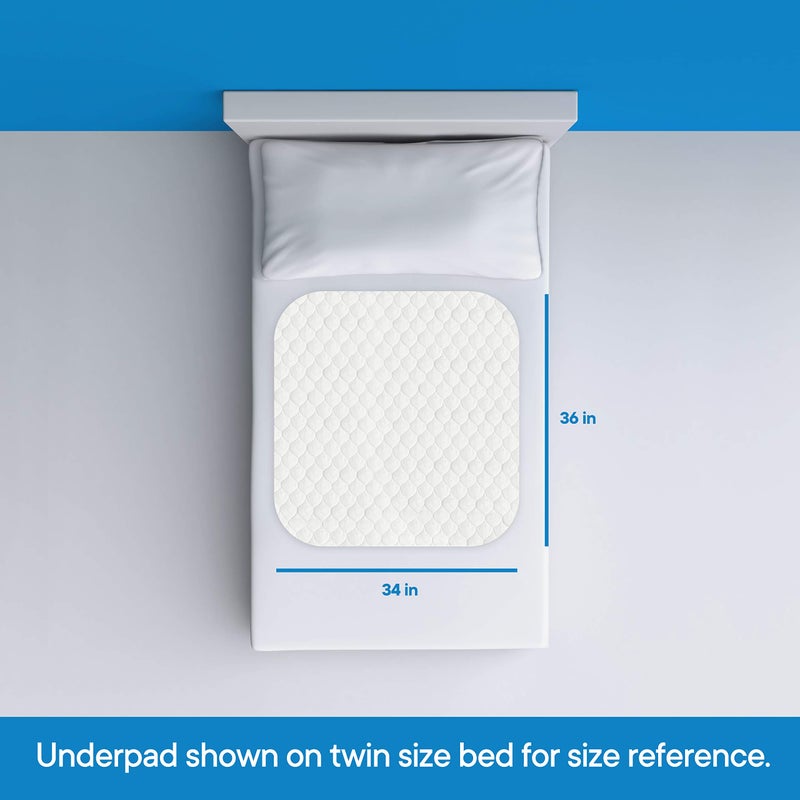 RMS Ultra Soft 4-Layer Washable and Reusable Incontinence Bed Pad - Waterproof Bed Pads, 34"X36" - Image 3