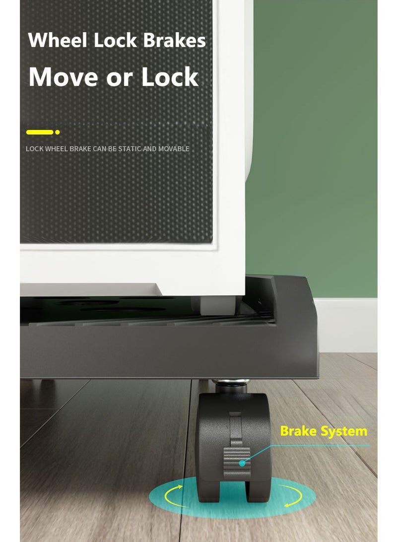 والالا حامل طابعة ثلاثي الطبقات، طاولة طابعة، عربة كمبيوتر، عربة تخزين منزلية متحركة، رف متعدد الأغراض قائم على الأرض، حامل كمبيوتر برجي، عربة كمبيوتر، طاولة حامل كمبيوتر بعجلات - Image 2