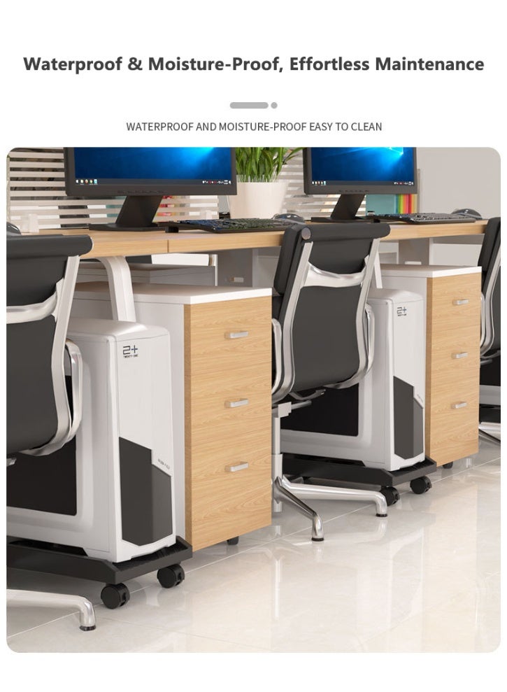 والالا حامل طابعة ثلاثي الطبقات، طاولة طابعة، عربة كمبيوتر، عربة تخزين منزلية متحركة، رف متعدد الأغراض قائم على الأرض، حامل كمبيوتر برجي، عربة كمبيوتر، طاولة حامل كمبيوتر بعجلات - Image 5