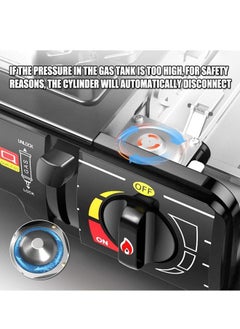 WEMART Portable Outdoor Camping Gas Stove, Automatic Ignition, Lightweight and Safe High Quality Propane Butane Stove Stove Burner Set with Plastic Box Black  - Image 4