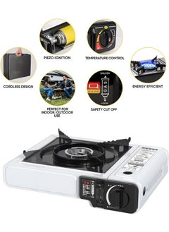 WEMART Portable Outdoor Camping Gas Stove, Automatic Ignition, Lightweight and Safe High Quality Propane Butane Stove Stove Burner Set with Plastic Box Black  - Image 5