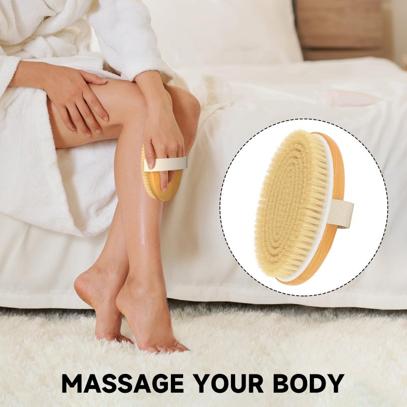 Metene Dry Brushing Body Brush, Exfoliating Body Scrubbers, Natural Bristles for Dry Skin, Improve Circulation, Stop Ingrown Hairs, Reduce Acne and Cellulite - Image 5