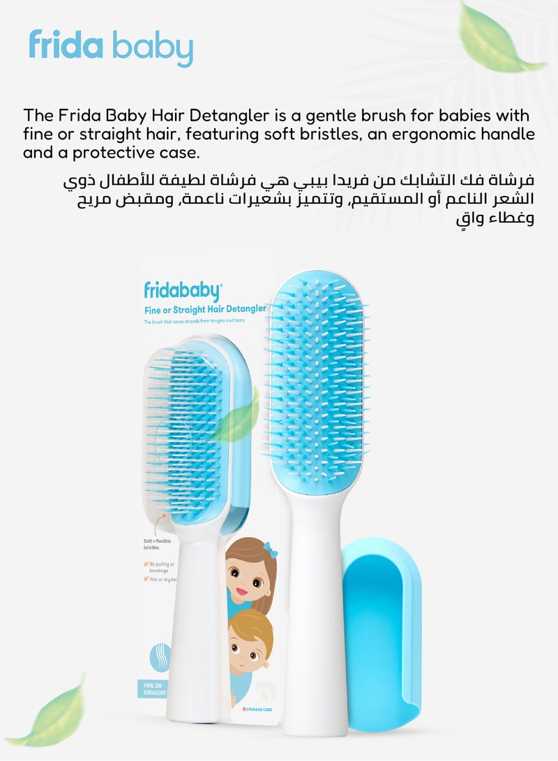 فريدا بيبي فرشاة فك تشابك الشعر - مثالية للشعر الناعم والمستقيم، شعيرات ناعمة ومرنة، تمنع الشد والتكسر، للاستخدام على الشعر الجاف أو المبلل، مقبض مريح للأطفال - Image 5