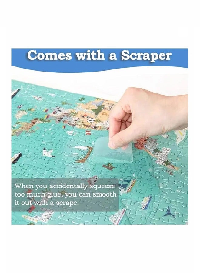 لغز الغراء مع رأس الإسفنج، بانوراما لغز الغراء للأطفال، لغز الغراء واضح مع قضيب، للذوبان في الماء الحرفية الخاصة الألغاز الغراء، لغز التوقف ل 1000/1500/3000 قطعة من اللغز، 120ML - Image 5