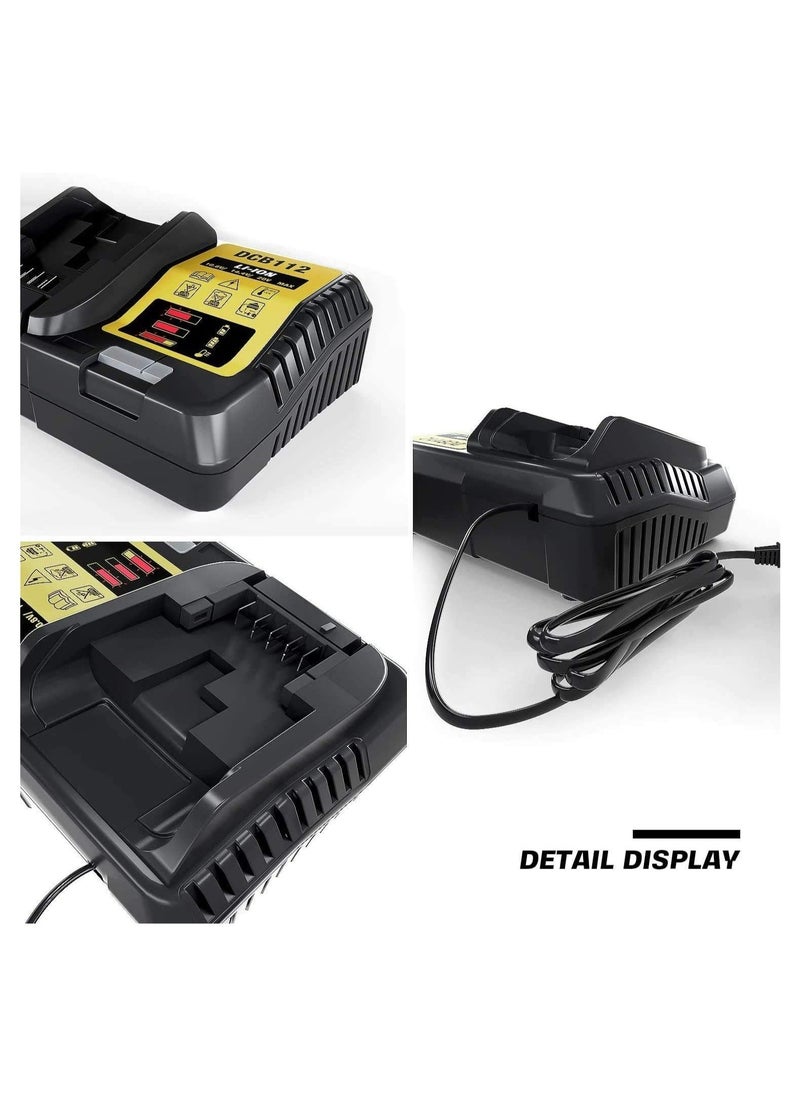 Generic - DCB112 12V 20V MAX Lithium Charger Replacement for Dewalt Charging Charger Station DCB206 DCB204 DCB203 DCB201 DCB200 Replace for Dewalt Charger DCB107 DCB105 DCB101 DCB115 DCB102 DCB104111(UK)  Repla - Image 1