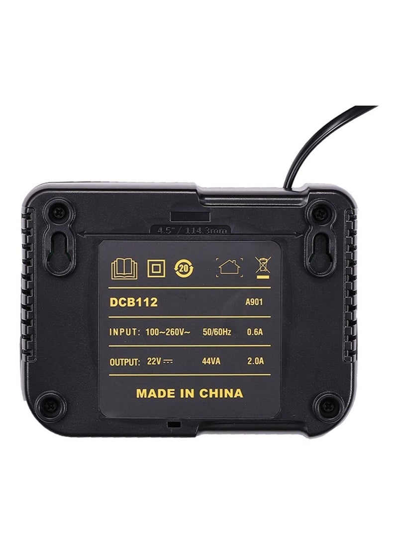 Generic - DCB112 12V 20V MAX Lithium Charger Replacement for Dewalt Charging Charger Station DCB206 DCB204 DCB203 DCB201 DCB200 Replace for Dewalt Charger DCB107 DCB105 DCB101 DCB115 DCB102 DCB104111(UK)  Repla - Image 1
