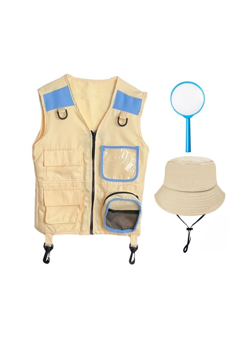 المنزل الذكي هوم سمارت بدلة سفاري مع سترة وقبعة وإكسسوارات أخرى للأطفال، أفكار مثالية للهدايا في مناسبات مثل أعياد الميلاد أو الأنشطة الخارجية. (أزرق)