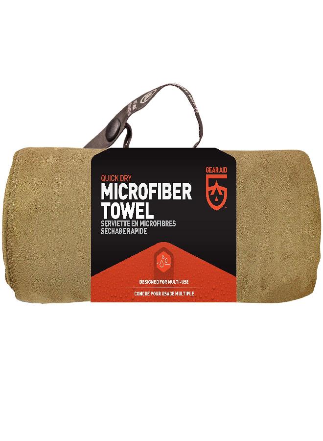 Gear Aid Quick Dry Microfiber Towel For Travel, Camping And Sports, Coyote, L, 30Â€ X 50Â€ - Image 2
