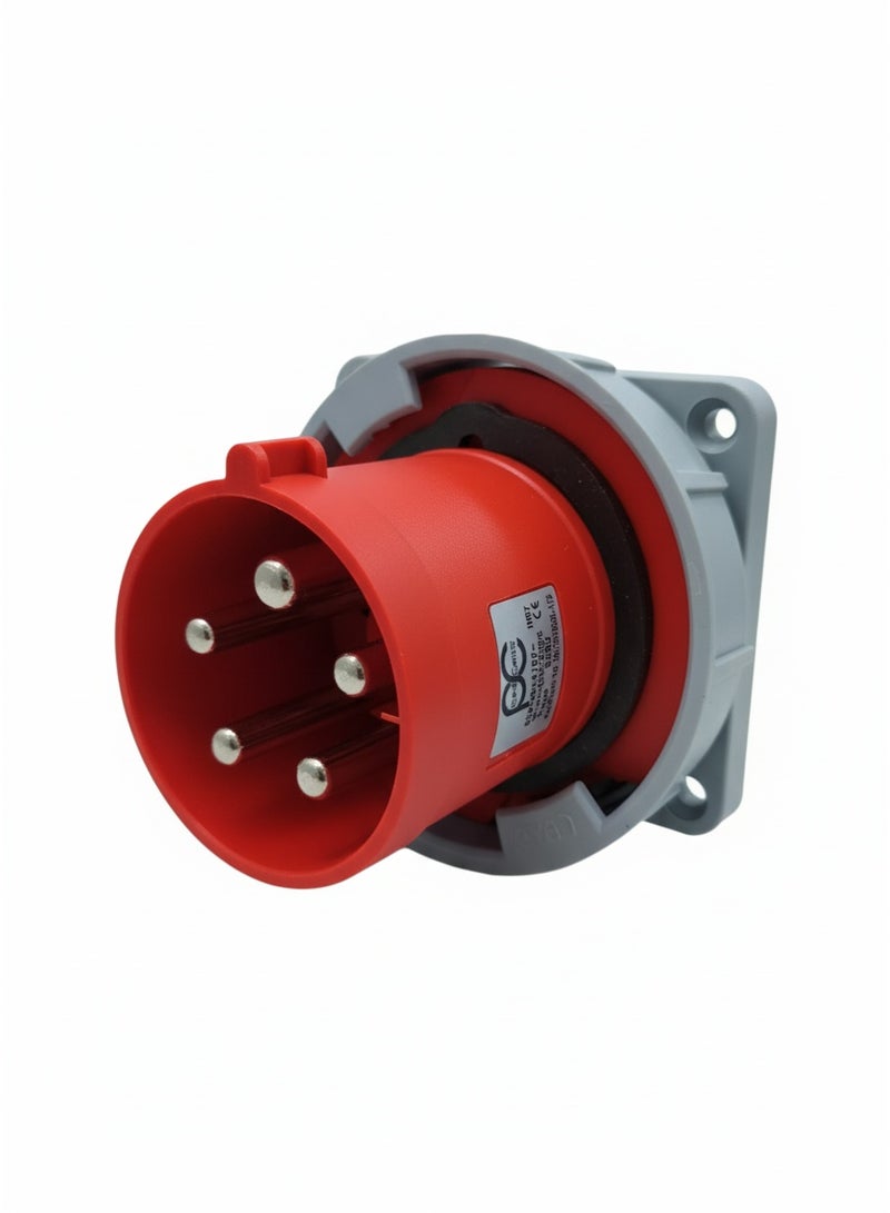 63A 5-Pin Industrial Plug- 3P+N+E, IP67 Rated - Image 1