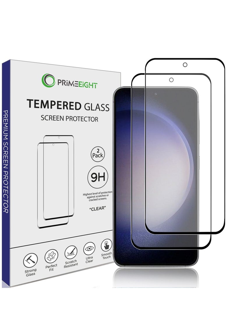 PRIMEEIGHT - [2 PACK] Samsung Galaxy S23 Screen Protector 6.1 Inch Display Ultra Thin 9H Hardness Tempered Glass S23 Easy to Install HD Clear Screen Protector [NOT FOR S23 ULTRA] - Image 1
