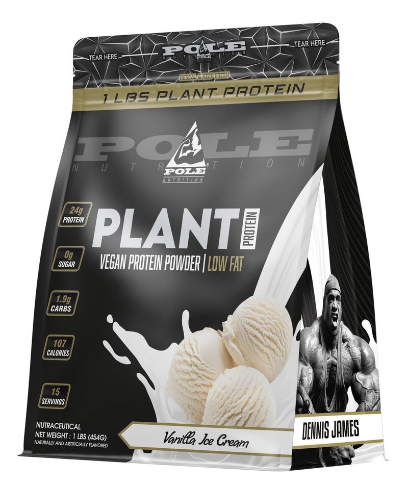 POLE NUTRITION Vegan Plant Protein Powder - Vanilla Ice Cream, 1 lbs - Image 1