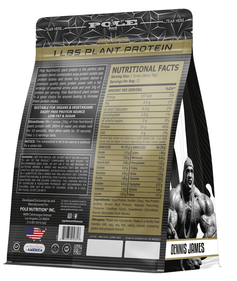 POLE NUTRITION Vegan Plant Protein Powder - Vanilla Ice Cream, 1 lbs - Image 2