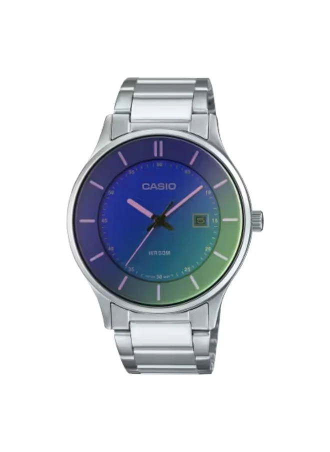 CASIO Men's Analog Display Watch With Silver Stainless Steel Strap - MTP-E605D-2EVDF