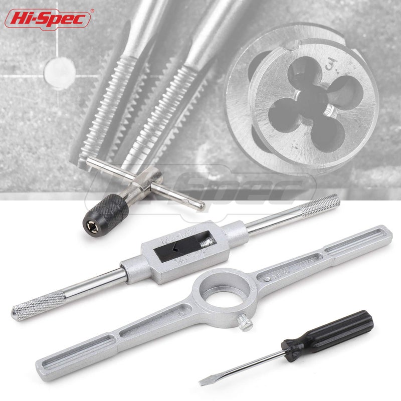 Hi-Spec 39 Piece SAE & Metric Tap & Die Set. Complete M3 to M12 / #4 to 1/2in Fine & Coarse Tools to Cut, Chase and Thread with Screw Pitch Gauge in a Tray Case - Image 5