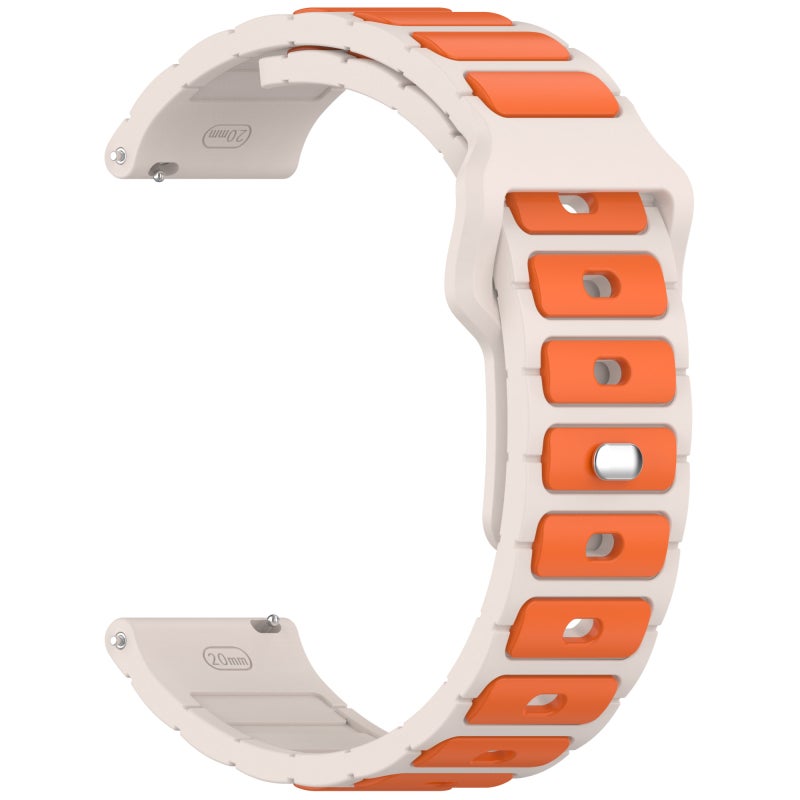 erorex For Xiaomi Watch 22Mm Two Color I-Shaped Silicone Watch Band(Starlight + Orange) - Image 2