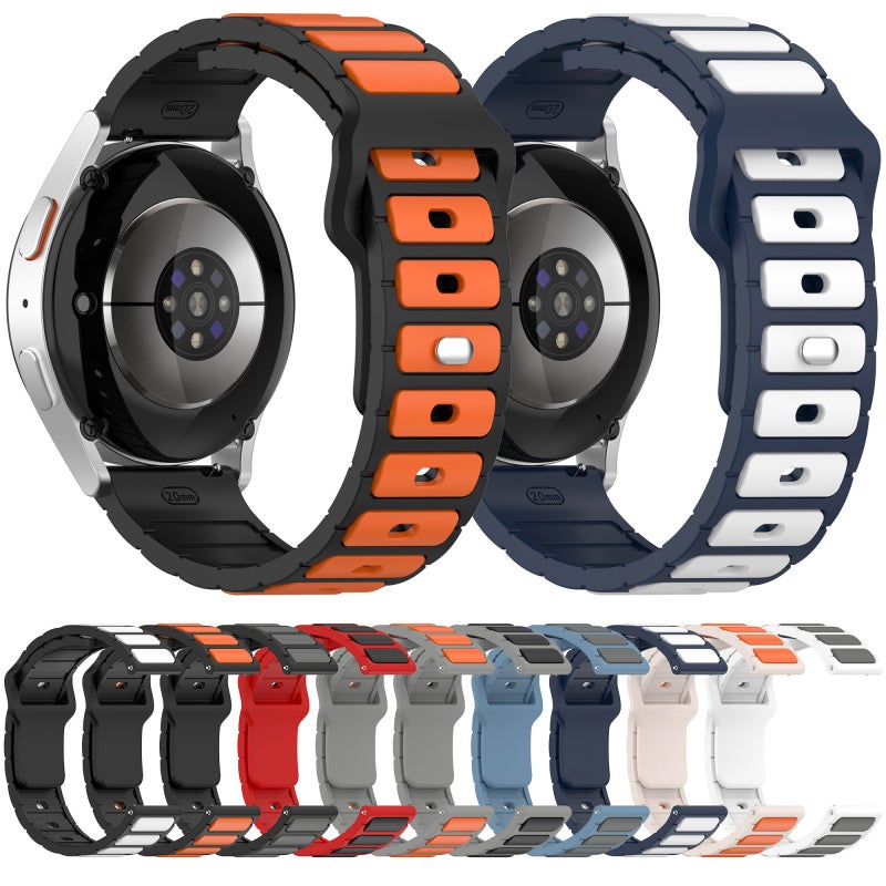 erorex For Xiaomi Watch 22Mm Two Color I-Shaped Silicone Watch Band(Starlight + Orange) - Image 4
