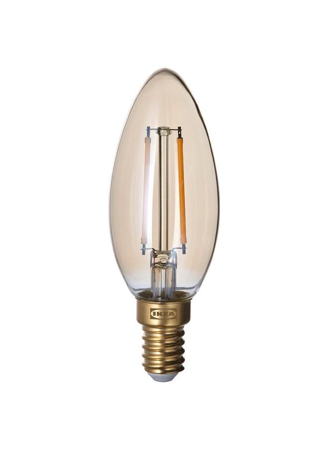 erorex Led Bulb E14 210 Lumen, Dimmable/Chandelier Brown Clear Glass  - Image 1