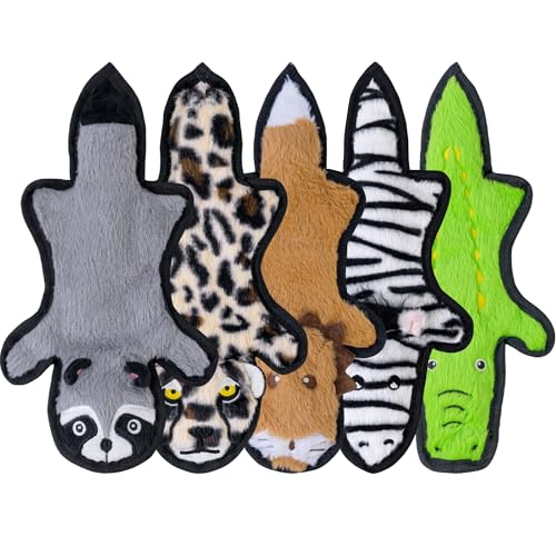 SHARLOVY No Stuffing Dog Toys Crinkle Squeaky Long Lasting Chews for Aggressive Durable Plush Dog Puppy Chew Toys for Teething with 6 Tough Layers for Small Medium Large Breed - Image 1
