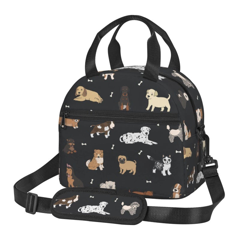 Puppy Dogs Cute Animals Lunch Bag Cartoon Pets Reusable Insulated Lunch Tote Bag Lunchbox Container With Adjustable Shoulder Strap For Office Work School Picnic Travel