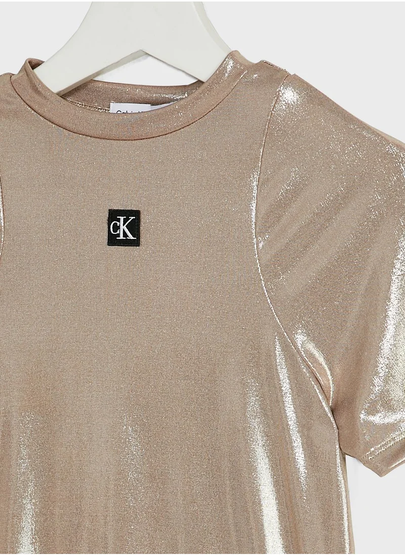Calvin Klein Jeans Kids Logo Shiny Dress