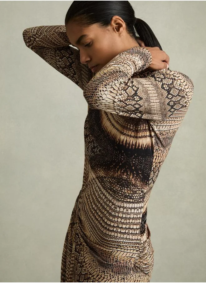 REISS Italian Printed Dress