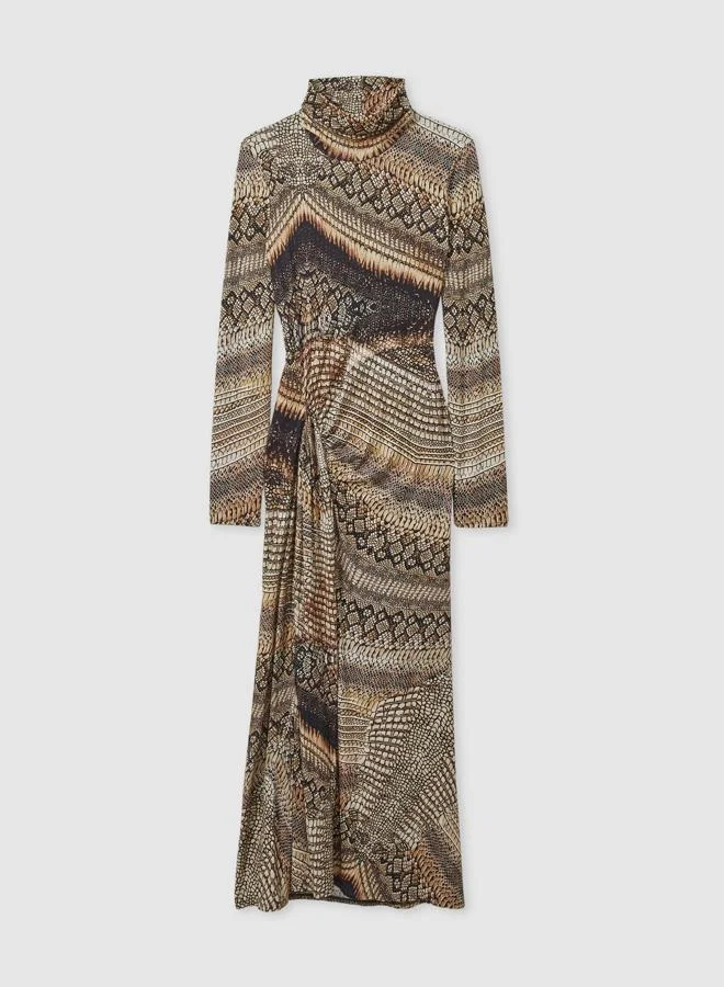 REISS Snakeskin Print Dress