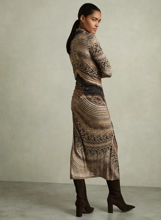 REISS Snakeskin Print Dress
