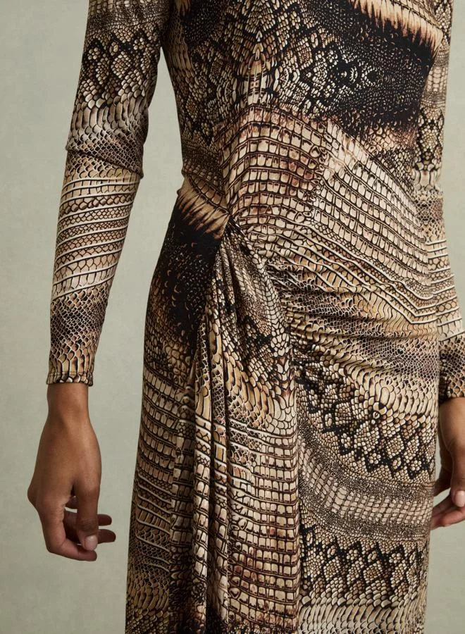 REISS Snakeskin Print Dress