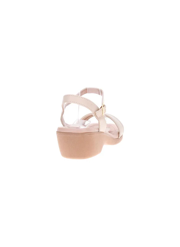 Beira Rio  Beira Rio Ladies Low Heel Sandals Cream | Made In Brazil for Women | Best Price UAE