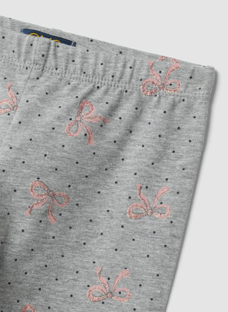 Ovs  OVS Grey Skinny Leggings In Stretch Organic Cotton With Bows For Girls for Women | Best Price UAE