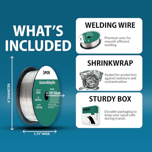 PGN Bearings PGN Aluminum MIG Welding Wire - ER4043 .035 Inch - 1 Pound Spool - Aluminum MIG Wire with Silicon for Puddle Fluidity and Enhanced Weld Durability - For All Position Gas Welding - Image 2