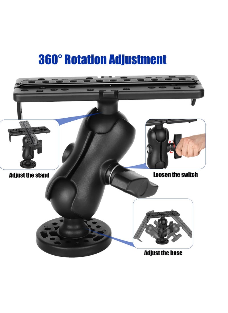 Excefore Fish Finder Accessories, Fish Finder Mount Base, 360 Degree Swivel Electronics Fishfinder Mount, Universal Mounting Plate  - Image 4