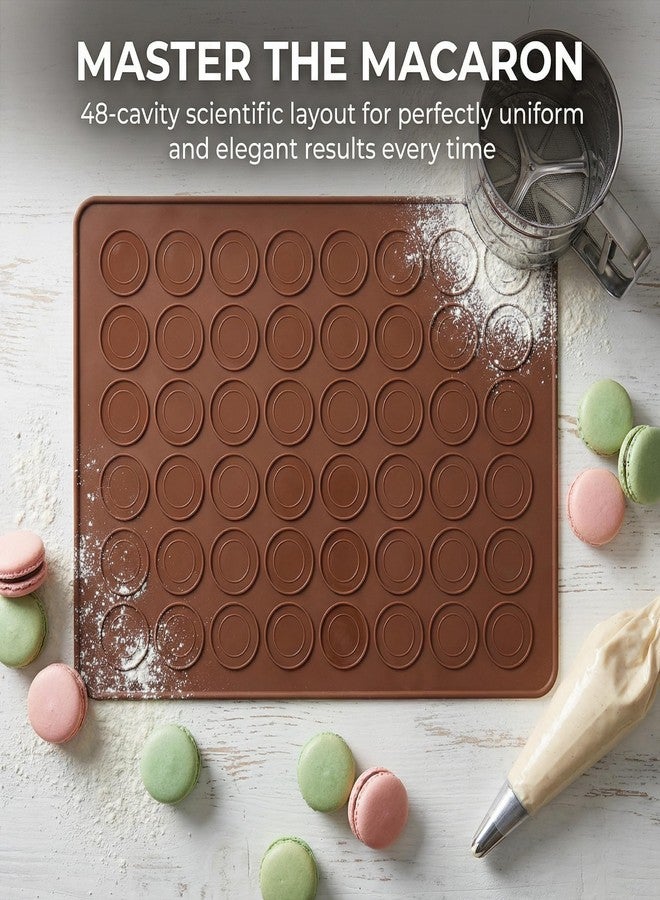 Manwetye 2 PCS 48 Capacity Macaron Silicone Baking Mat Baking Sheet Muffin DIY Chocolate Cookie Mould for Baking, Non-Stick, Easy to Clean, Reusable Baking Liner Tray Set - Image 3