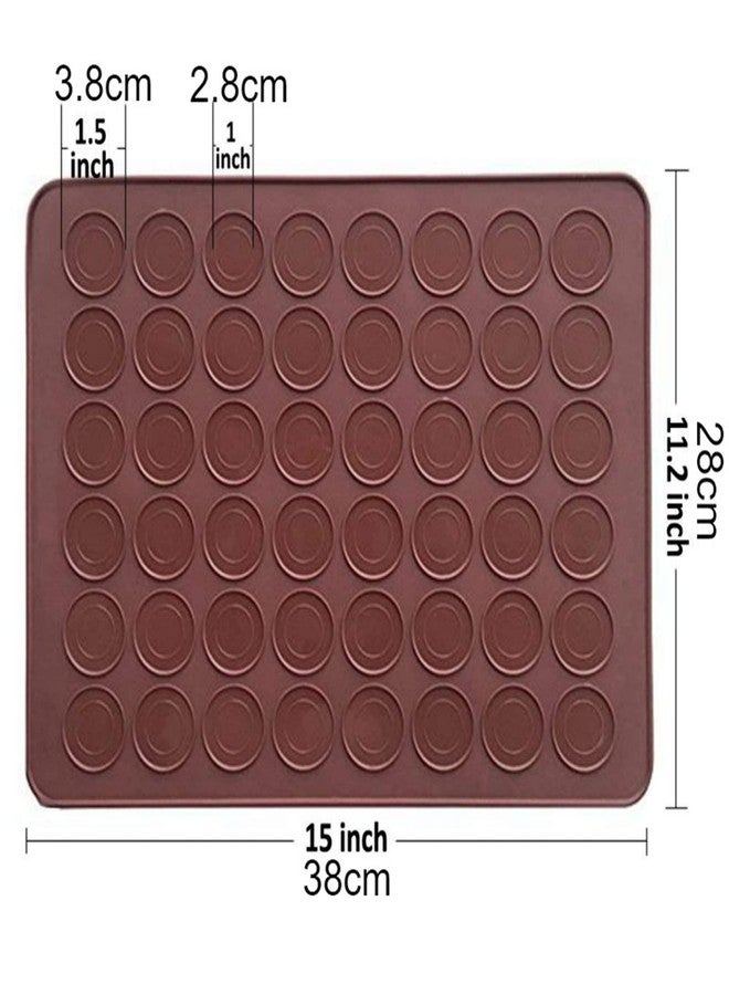 Manwetye 2 PCS 48 Capacity Macaron Silicone Baking Mat Baking Sheet Muffin DIY Chocolate Cookie Mould for Baking, Non-Stick, Easy to Clean, Reusable Baking Liner Tray Set - Image 2