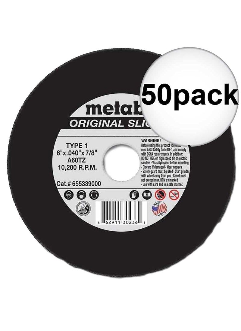 Metabo Metabo 55339 6 x 78 x 040 Cut Off Slicer Wheel Pack of 50 Wheels 