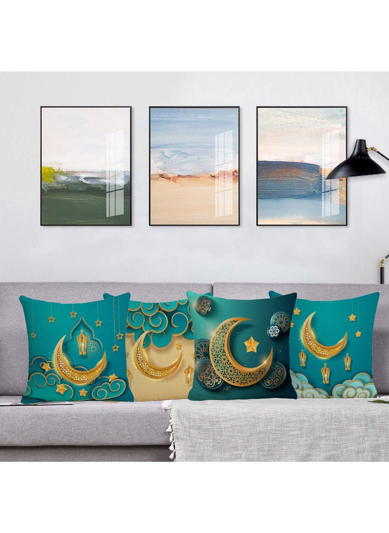 FASHION HOME Set of 4 Cushion Covers Decorative Throw Pillow cases for Living Room Garden Outdoor Décor  - Image 4