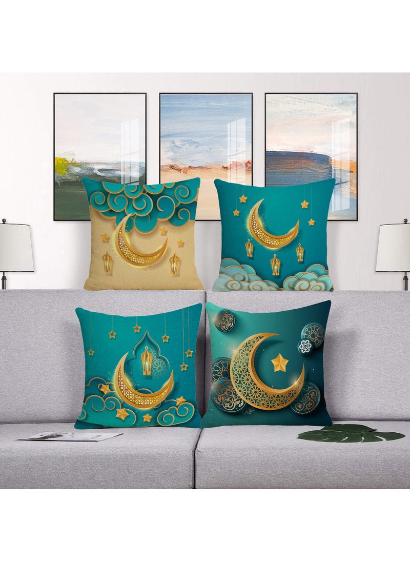 FASHION HOME Set of 4 Cushion Covers Decorative Throw Pillow cases for Living Room Garden Outdoor Décor  - Image 2