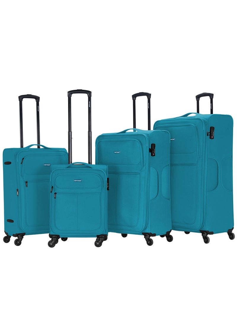 فيبتور مجموعة من 4 حقائب سفر جاكارد بوليستر خفيفة الوزن مع قفل رقم 20,24,28,32 بوصة - Image 1