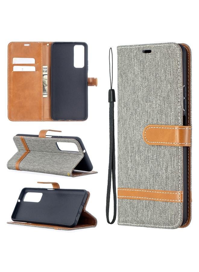 Zaboon Case For Huawei P smart 2021 / Y7a Lite Color Matching Denim Texture Horizontal Flip Leather Case with Holder & Card Slots & Wallet & Lanyard - Image 1