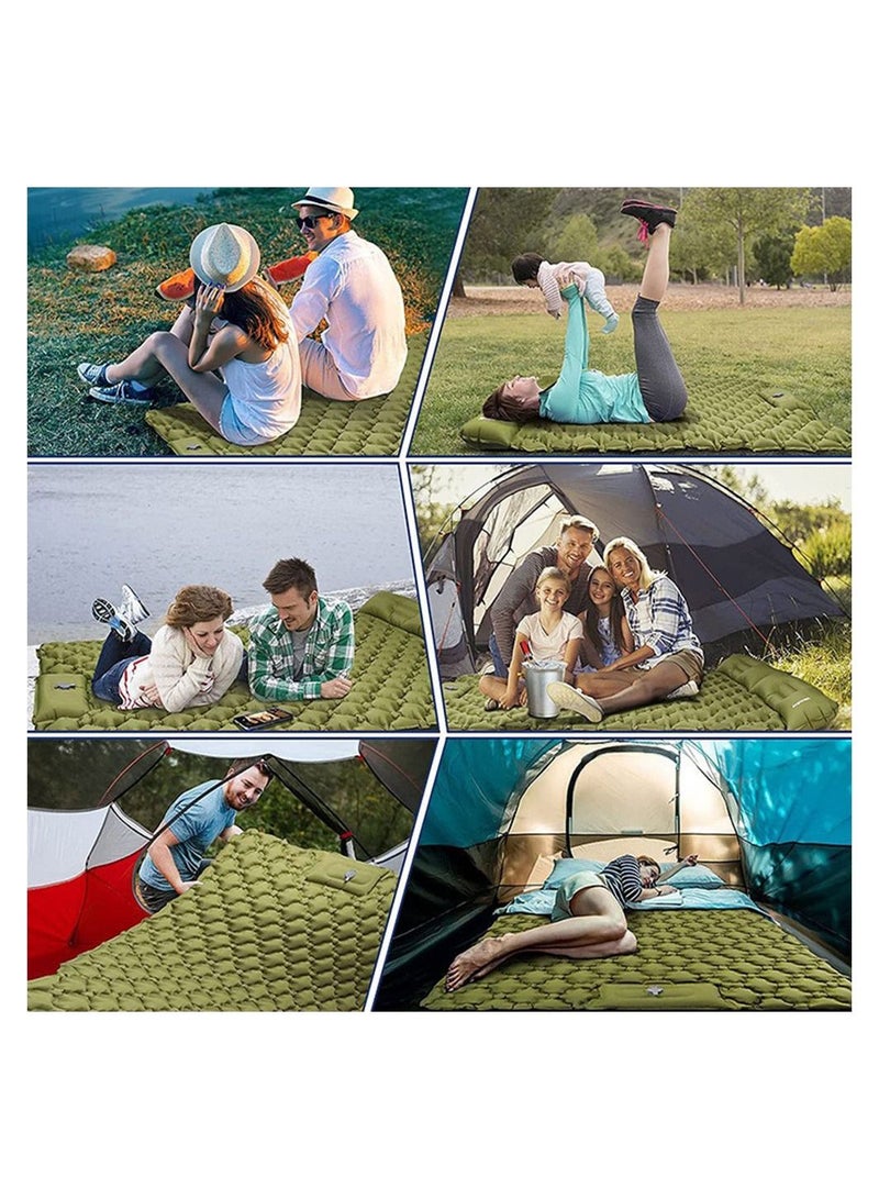 Generic Double Camping Sleeping Pad Inflatable Presser Foot Ultralight 2 Person Pillow Hiking Travel Backpacking Tent  - Image 5