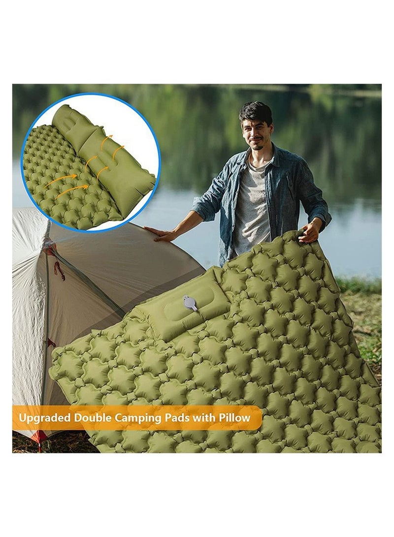 Generic Double Camping Sleeping Pad Inflatable Presser Foot Ultralight 2 Person Pillow Hiking Travel Backpacking Tent  - Image 2