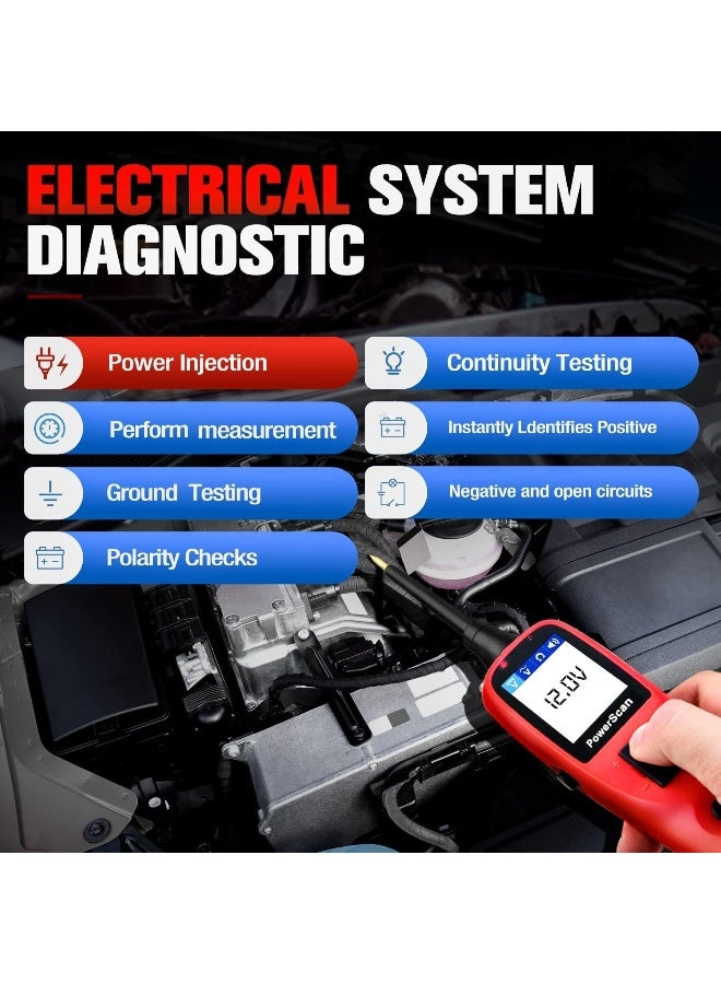 Autel Powerscan PS100 Power Probe Automotive Electrical Circuit System Diagnosis Tool Car Circuit r Digital Voltmeter Red - Image 5