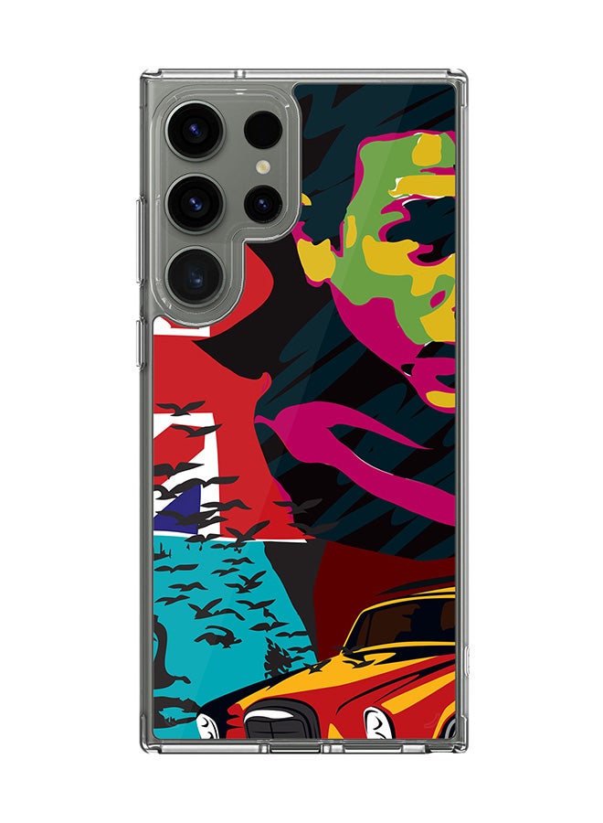 Stylizedd Classic Clear Case for Samsung Galaxy S24 Ultra , Hybrid Soft Case Flexible Edges Anti Drop TPU PC Gel Thin Transparent Cover - Retro Spy Full Print - Image 1
