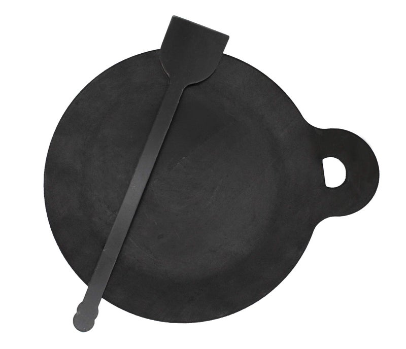 Trilonium Ecofe Iron Induction Compatible Dosa, Pizza, Roti Tawa with Turner Ladle (Black, 28 cm) - Image 1