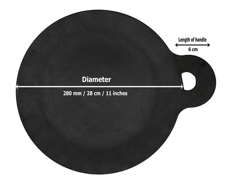 Trilonium Ecofe Iron Induction Compatible Dosa, Pizza, Roti Tawa with Turner Ladle (Black, 28 cm) - Image 4