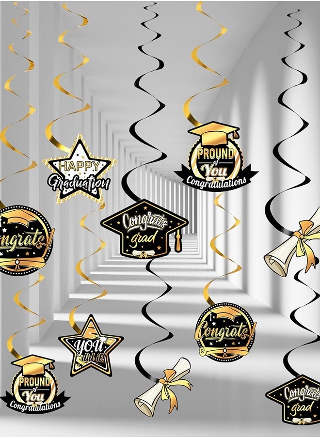 GROIC - 45 PCs 2024 Graduation Party Decorations Graduation Party Decorations Kit Graduation Decorations Class of 2024 Set with Congrats Grad Banner, Graduation Balloons, Cake Decorations Party Supplies - Image 1